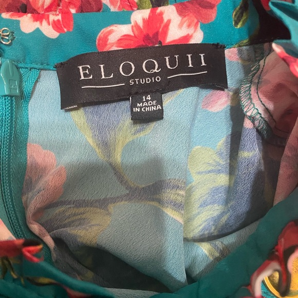 Eloquii Floral Ruffle Fit and Flare Plus Size Dress size 14 - Picture 11 of 12